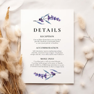 Tarjeta De Recepción Información de los huéspedes elegantes bodas de la