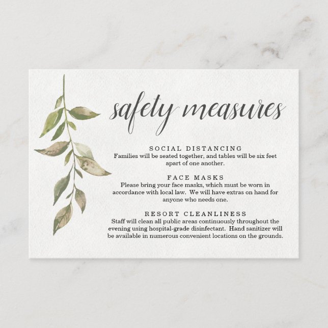 Tarjeta De Recepción Información de Máscara de Seguridad Covid 19 Dista (Anverso)