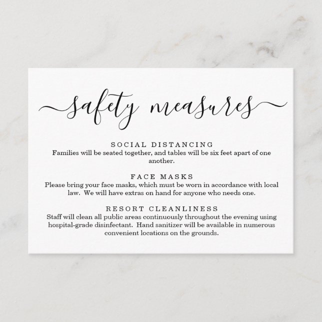 Tarjeta De Recepción Información de Máscara de Seguridad Covid 19 Dista (Anverso)