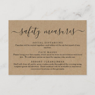 Tarjeta De Recepción Información de Máscara de Seguridad Covid 19 Dista