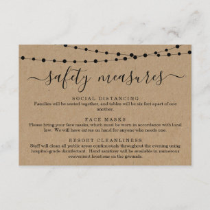 Tarjeta De Recepción Información de Máscara de Seguridad Covid 19 Dista