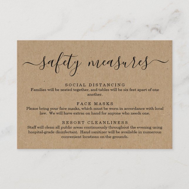 Tarjeta De Recepción Información de Máscara de Seguridad Covid 19 y Dis (Anverso)