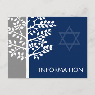 Tarjeta De Recepción Información de Mitzvah sobre el árbol de la marina