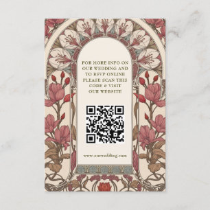 Tarjeta De Recepción Información de sitio web de boda con código QR Art