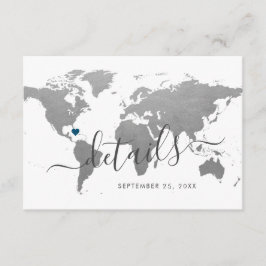 Tarjeta De Recepción Información de viaje del hotel Silver Metalizado W