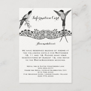 Tarjeta De Recepción Información del Boda de aves de amor de Hummingbir