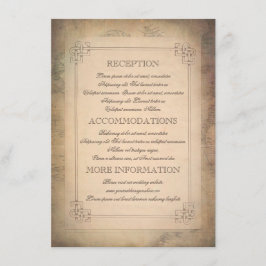 Tarjeta De Recepción Información del Boda del Mapa de Viajes del Mundo