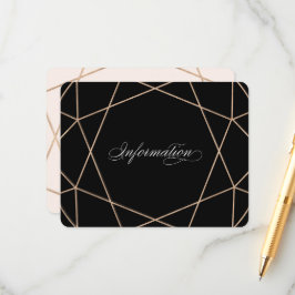 Tarjeta De Recepción Información del Boda geométrico moderno Diamond Ge