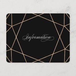Tarjeta De Recepción Información del Boda geométrico moderno Diamond Ge