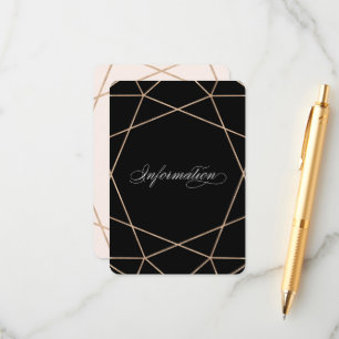 Tarjeta De Recepción Información del Boda geométrico moderno Diamond Ge