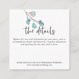 Tarjeta De Recepción Información del Boda sobre el TAMAÑO MINI Eucalypt