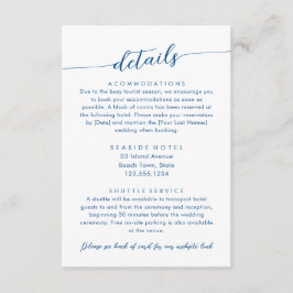 Tarjeta De Recepción Información del hotel sobre el Boda moderno mínimo