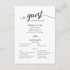 Tarjeta De Recepción Información del invitado sobre detalles del boda