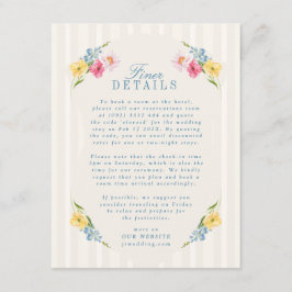 Tarjeta De Recepción Información del Monograma del Ramillete Floral Vin