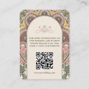 Tarjeta De Recepción Información del sitio web de la boda con código QR