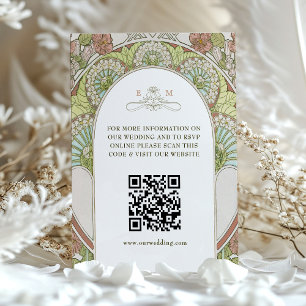 Tarjeta De Recepción Información del sitio web de la boda con código QR