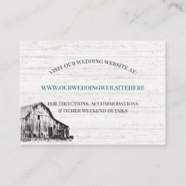 Tarjeta De Recepción Información del sitio web del Boda Farmhouse Count