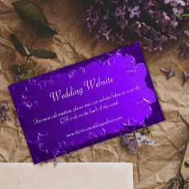 Tarjeta De Recepción Información del sitio web del Boda púrpura clásico