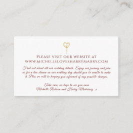 Tarjeta De Recepción Información del sitio web Monogram burgundy white