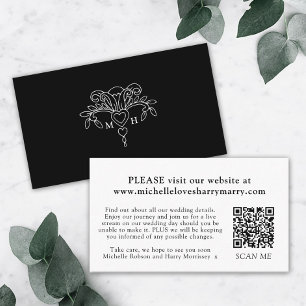 Tarjeta De Recepción Información del sitio web Monogramed Fleur de lis