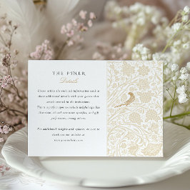 Tarjeta De Recepción Información detallada del Boda de Aves Amoras de V