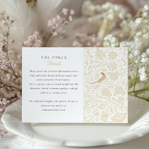 Tarjeta De Recepción Información detallada del Boda de Aves Amoras de V