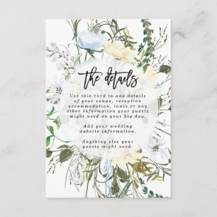 Tarjeta De Recepción información detallada del boda floral de flores si