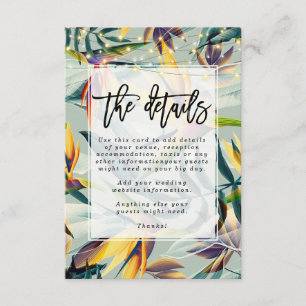 Tarjeta De Recepción información detallada sobre bodas florales de selv