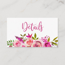 Tarjeta De Recepción Información detallada sobre el Boda bucal rosado