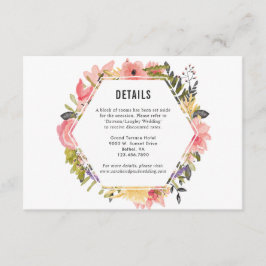 Tarjeta De Recepción Información/detalles del Boda del marco floral