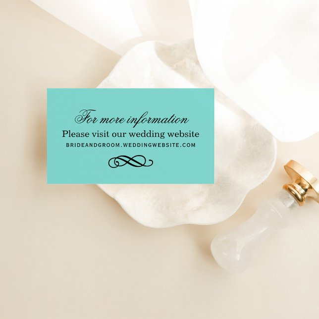 Tarjeta De Recepción Información elegante del Boda azul Aqua (Subido por el creador)