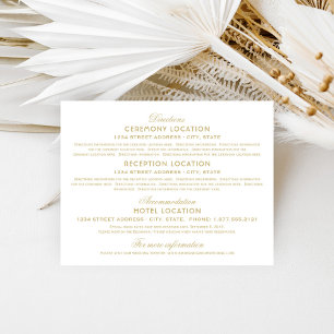 Tarjeta De Recepción Información elegante del Boda de glamour de oro vi