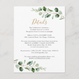 Tarjeta De Recepción Información elegante sobre la vegetación Eucalyptu