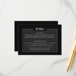 Tarjeta De Recepción Información Minimalista de Moody Gothic Boda