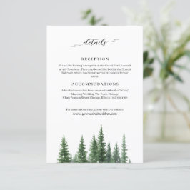 Tarjeta De Recepción Información minimalista sobre el boda de pinares d