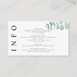 Tarjeta De Recepción Información Minimalista sobre el Boda Eucalyptus G