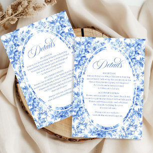 Tarjeta De Recepción Información para invitados de boda con rosas toile