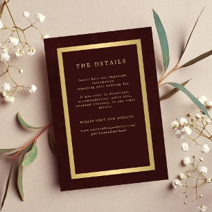 Tarjeta De Recepción Información para invitados de boda elegante en ver