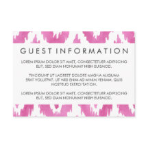 Información para invitados de Hot Pink Ikat