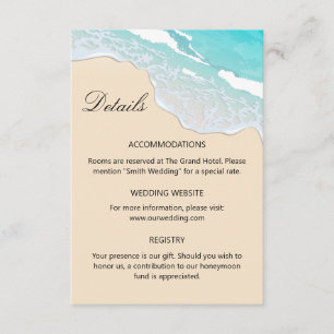 Tarjeta De Recepción Información para invitados de la celebración tropi