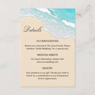 Tarjeta De Recepción Información para invitados de la celebración tropi