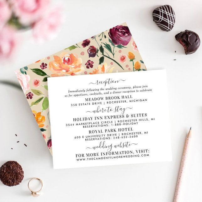 Tarjeta De Recepción Información ruidosa sobre Bodas florales en Borgoñ (Subido por el creador)