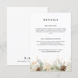 Tarjeta De Recepción Información sobre bodas de acuarela de invierno