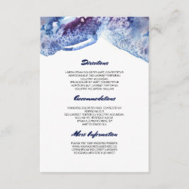 Tarjeta De Recepción Información sobre el Boda azul de cristal de color