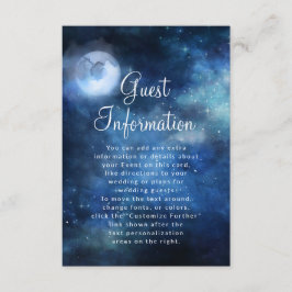 Tarjeta De Recepción Información sobre el Boda celeste del cielo lunar 