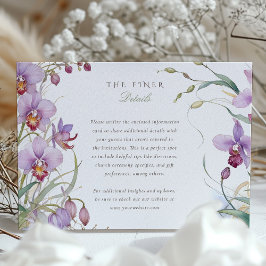 Tarjeta De Recepción Información sobre el Boda de la orquídea vendimia