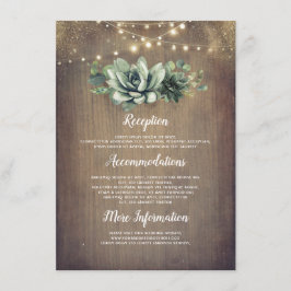 Tarjeta De Recepción Información sobre el Boda de la vegetación Rustic