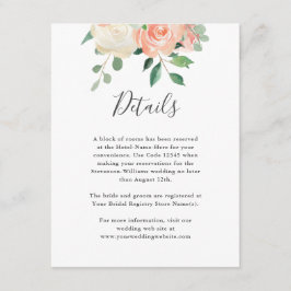 Tarjeta De Recepción Información sobre el Boda floral de color de agua