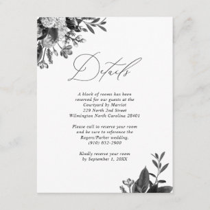 Tarjeta De Recepción Información sobre invitados florales de Moda Rusti