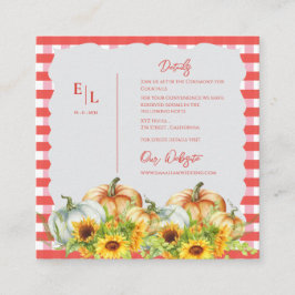 Tarjeta De Recepción Información sobre la boda de la caída floral de ca